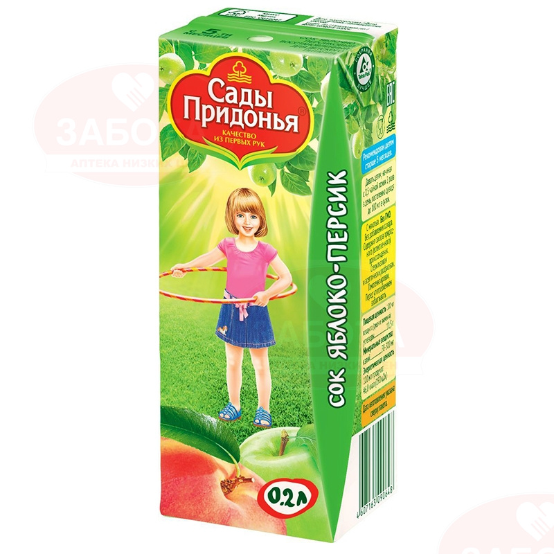 Сады Придонья сок яблоко/персик 200мл